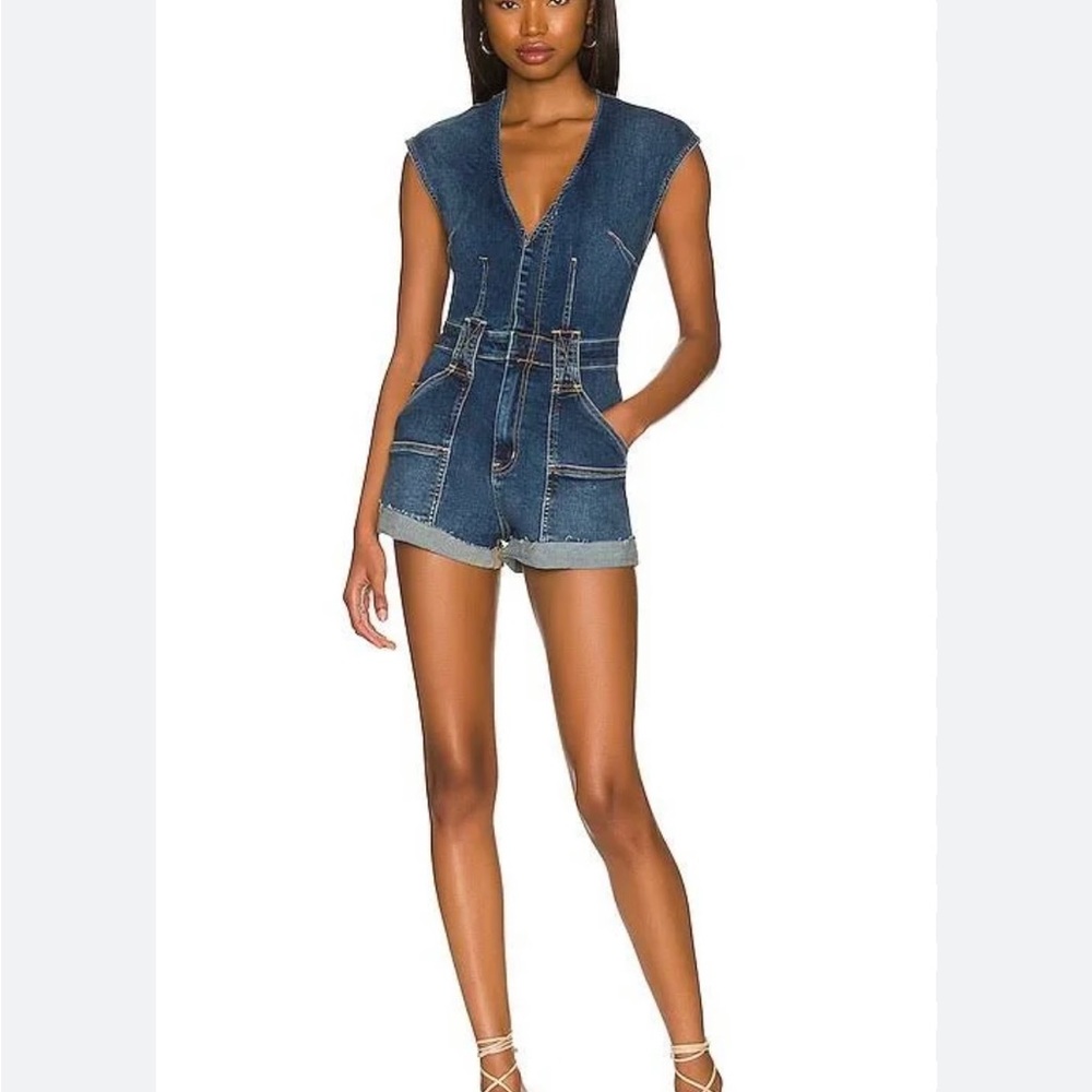 WE THE FREE CRVY Lolita Denim Romper